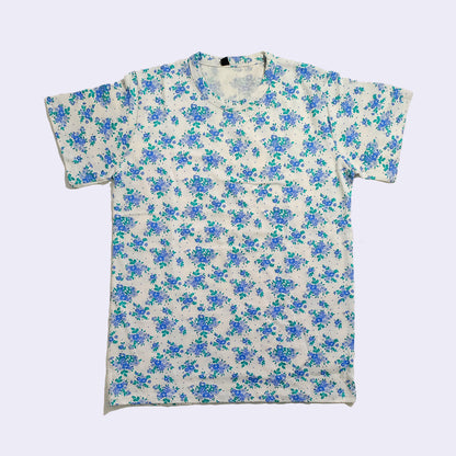 White Blue Floral