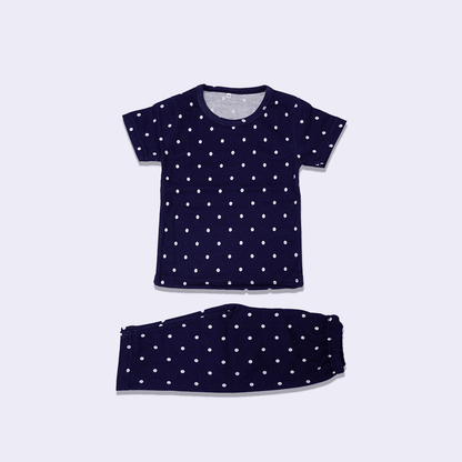 Navy Blue Polka