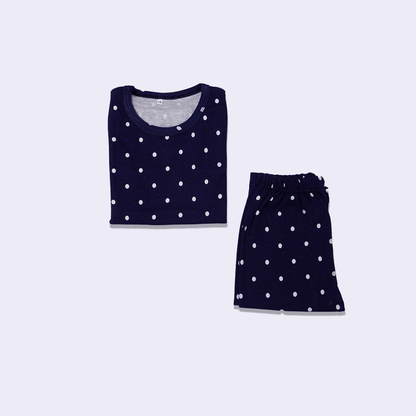 Navy Blue Polka