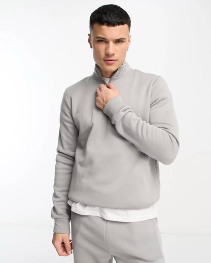 Grey Mock neck Zipper with Trouser